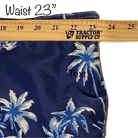 Chaps Swim Shorts Big Man Plus Size 3X Tropical Blue Side Pocket Y2K - Picture 6 of 10